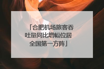 合肥机场旅客吞吐量同比增幅位居全国第一方阵